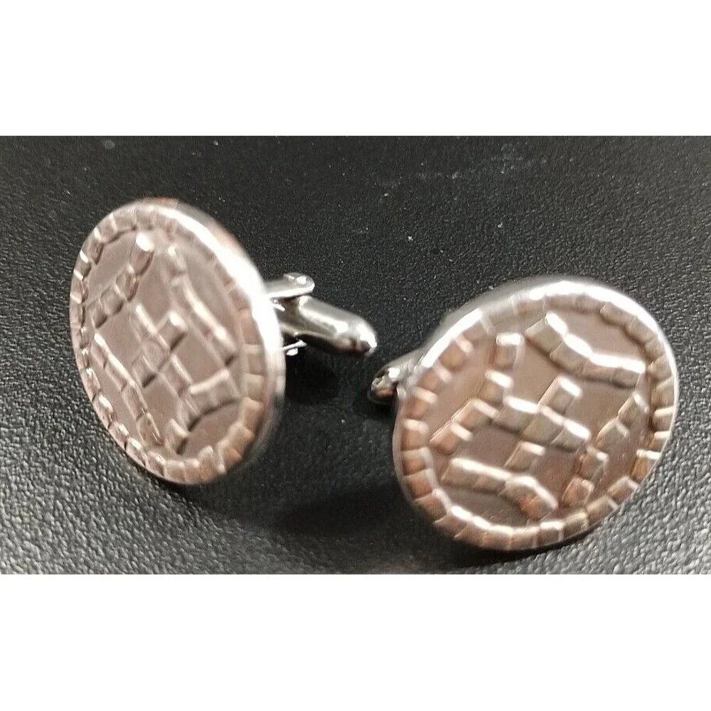 Vtg SWANK Cufflinks Silverstone Button